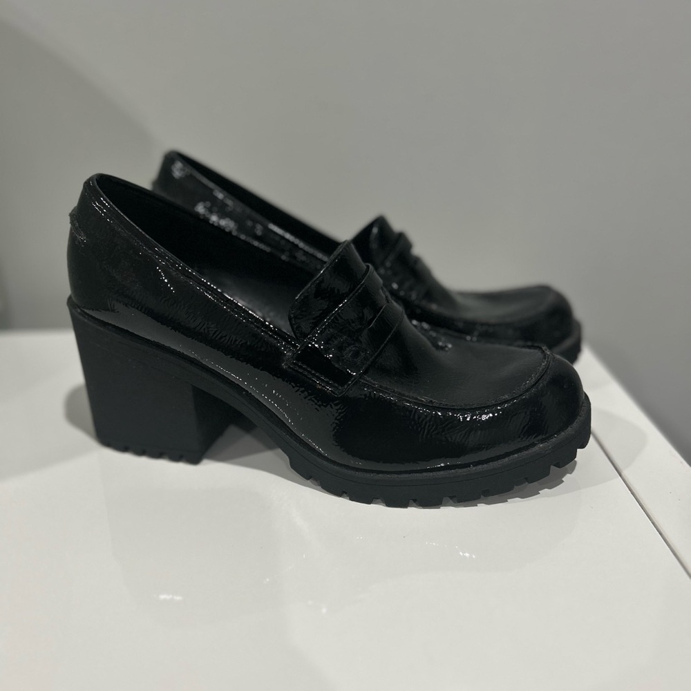 Women's Black Patent Leather Loafers
